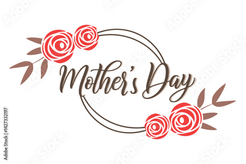Happy Mother's Day Floral Frame vector