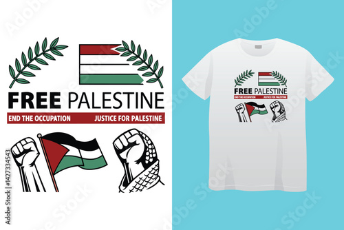 free free Palestine flag t-shirt design vector banner