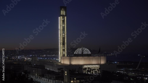 night view of the great mosque of algiers