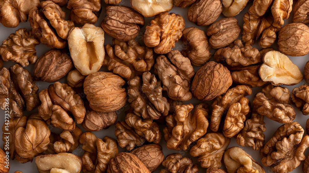 Naklejka premium Mixed Walnuts And Almonds Background
