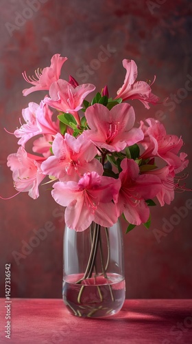 Wallpaper Mural Delicate Pink Azaleas in a Glass Vase Beautiful Spring Bouquet Torontodigital.ca