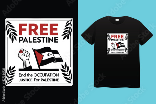 free free Palestine flag t-shirt design vector banner