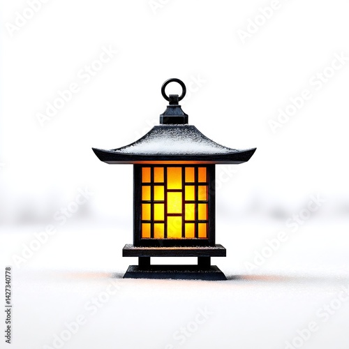 Wallpaper Mural glowing lantern in snow white background vector Torontodigital.ca