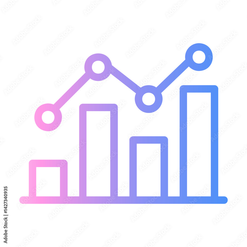 line graph Line Gradient Icon line graph Line Gradient Icon