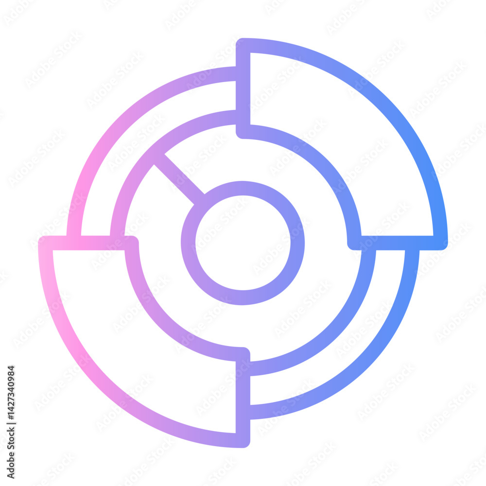 round chart Line Gradient Icon round chart Line Gradient Icon
