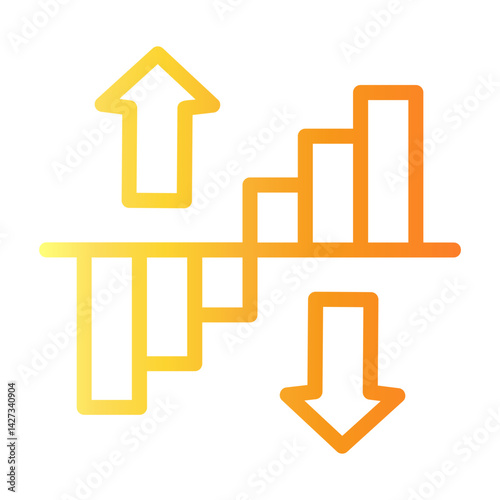 increase Line Gradient Icon
