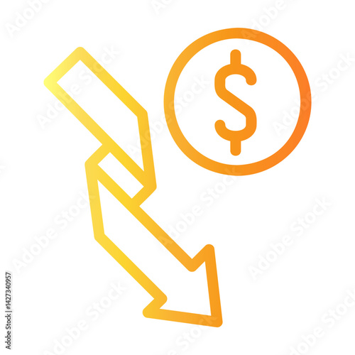 loss Line Gradient Icon
