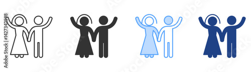 Bride Icon Set Multiple Style Collection