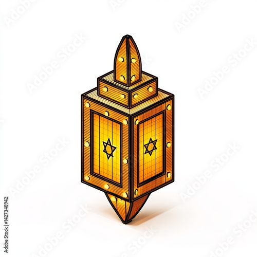 glowing dreidel-shaped holiday light decoration photo