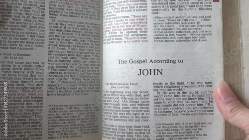 The book of John in the New Testament of the Holy Bible.