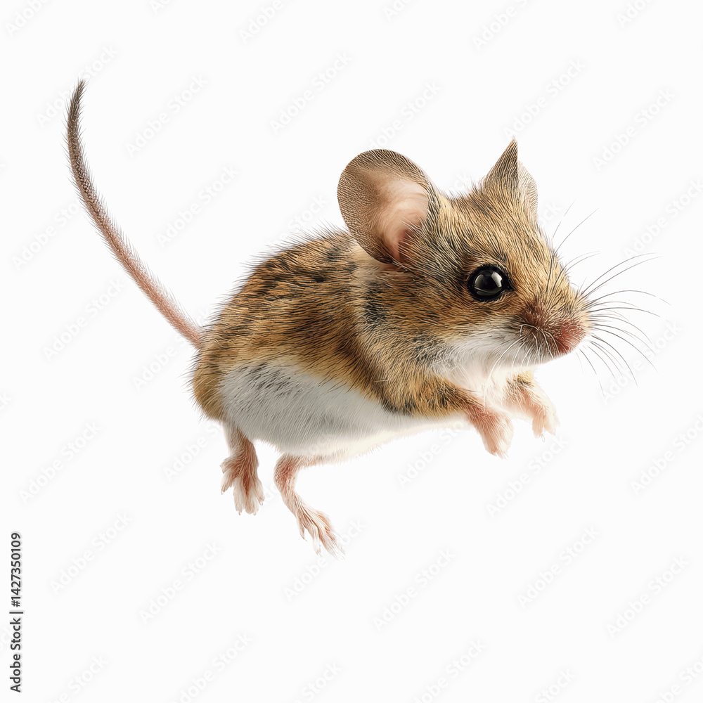 Adorable Jumping Mouse, Small Rodent in Mid-Air Adorable Jumping Mouse, Small Rodent in Mid-Air