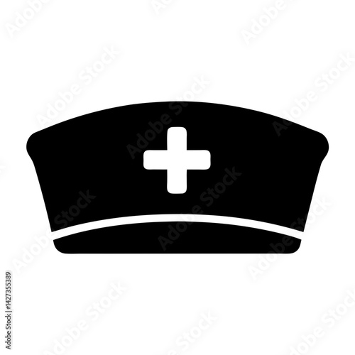 Nurse cap icon, healthcare professional symbol, representing medical field and profession