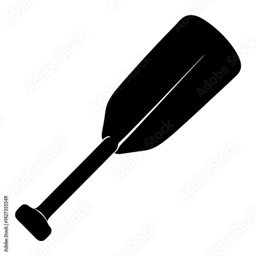 Isolated black paddle on white background for canoeing or kayaking