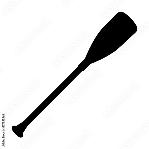 Silhouette of a single bladed paddle for kayaking canoeing or stand up paddleboarding