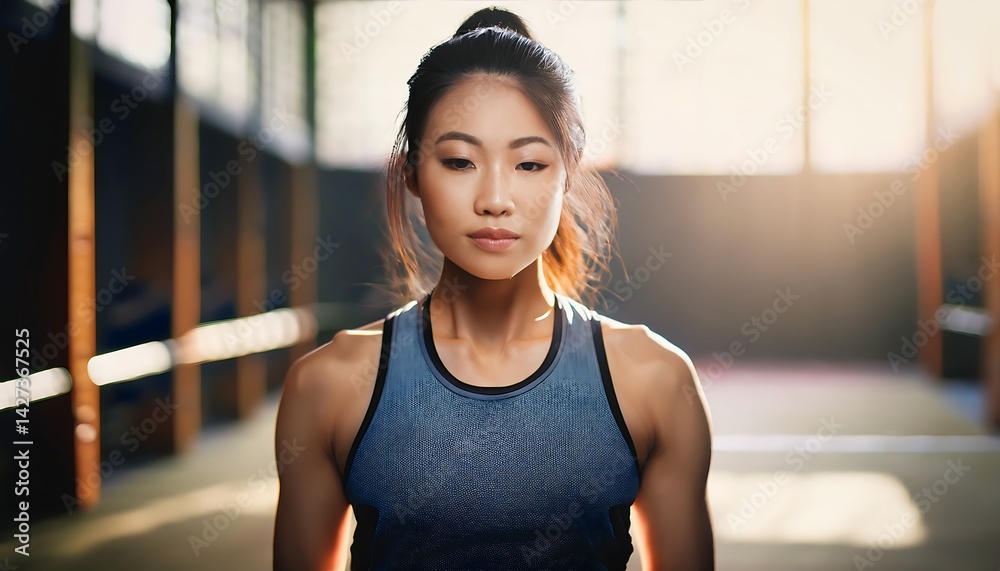 Portrait of a fit woman with nostalgic lighting Portrait of a fit woman with nostalgic lighting