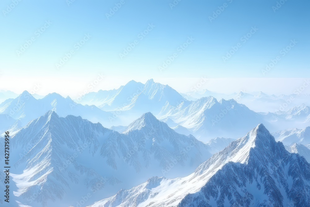 Fototapeta premium Mountain Range Snowy Peaks