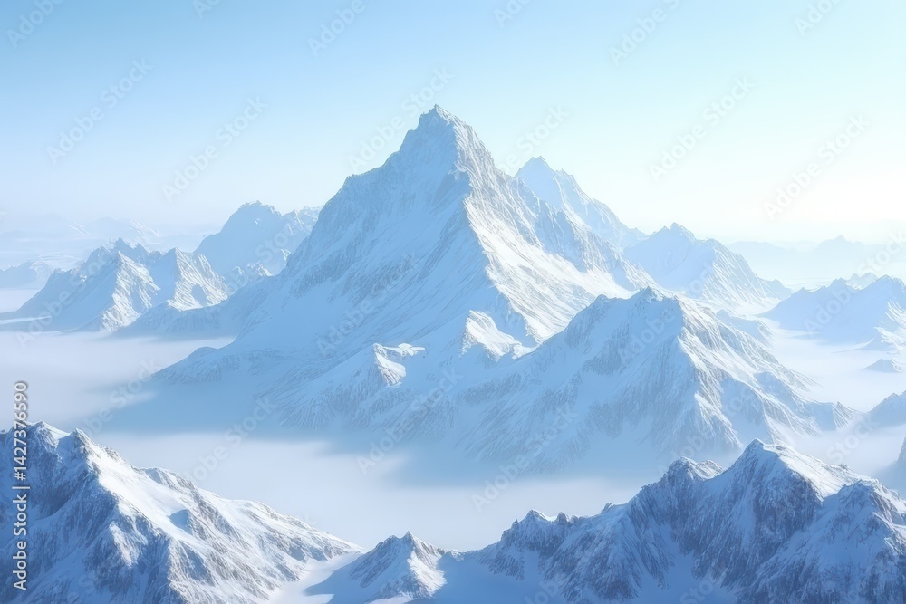 Obraz premium Mountainous Snowy Scenery