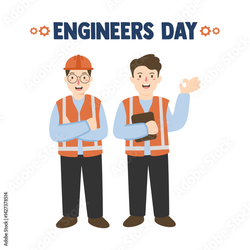 World Engineers Day Illustration, Civil Engineer, Electrical engineer