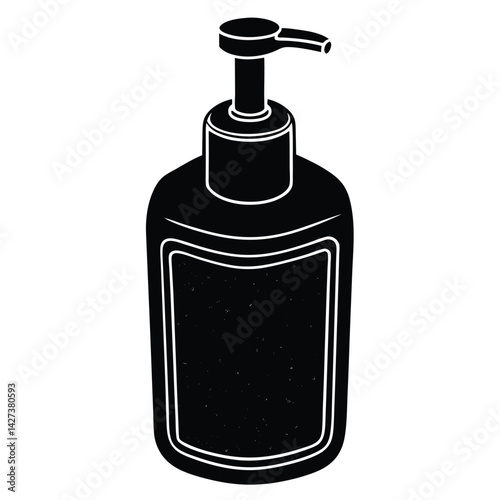 isolated Black vector Plamber Element soap dispenser WIith White Background