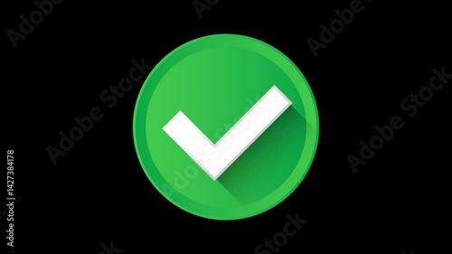 Check mark icon. Approved symbol. Motion graphics 4k