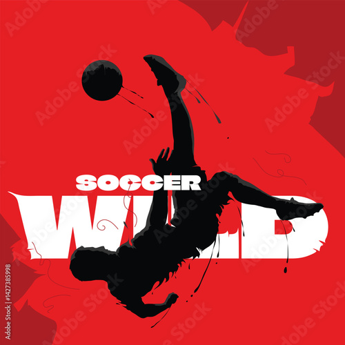 soccer football flying kick silhouette