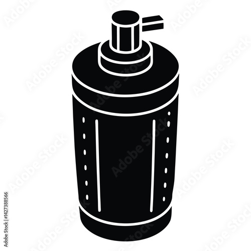 isolated Black vector Plamber Element water softener WIith White Background