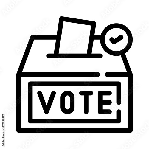 vote ballot line icon