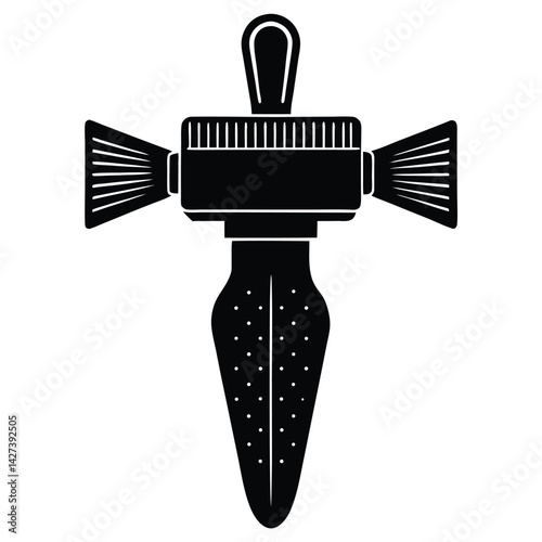 Isolated Black vector Tailer Element pattern notcher  With White Background