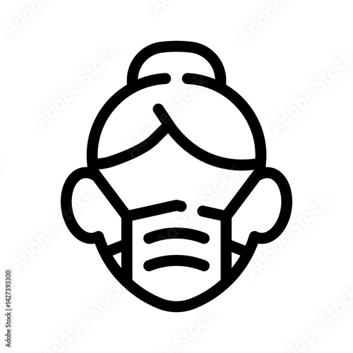 face mask line icon