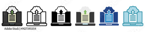 Document Upload multi style, mini illustration icon set. outline, flat, glyph, line color. vector for UI, UX, app and web, digital or print, related to Taxation, finance, audit and more.