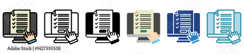 Form Submission multi style, mini illustration icon set. outline, flat, glyph, line color. vector for UI, UX, app and web, digital or print, related to Taxation, finance, audit and more.