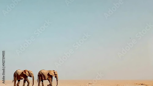 Elephants and wildlife roam savannah horizon, showcasing natures beauty and grace.