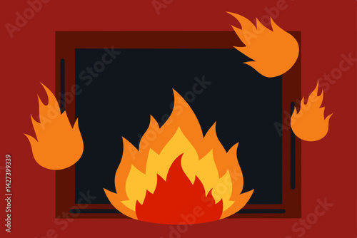 vector illustration of a fire