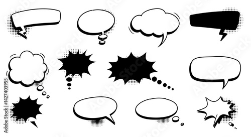 Comic style speech bubbles collection