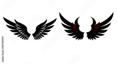 Contrasting pairs of dark wings