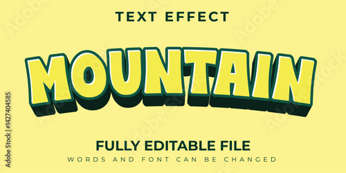 Mountain Text Effect With Yellow Background