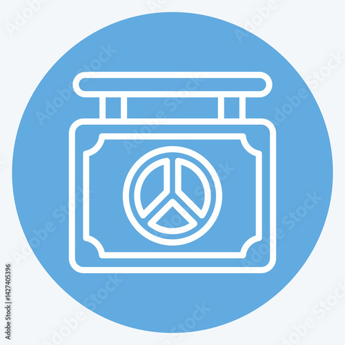 Icon World Peace Board. related to World Peace symbol. blue eyes style. design editable