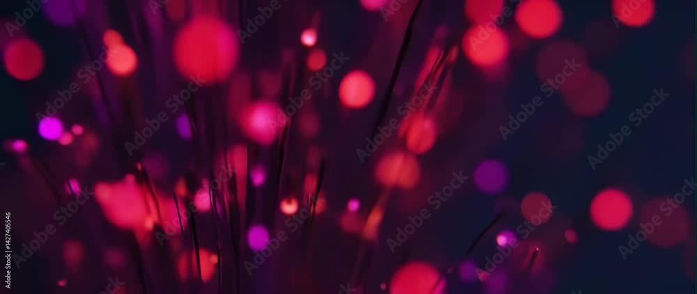 Anamorphic video of Abstract red purple particles of optical fiber, AI Artificial Intelligence Anamorphic video of Abstract red purple particles of optical fiber, AI Artificial Intelligence