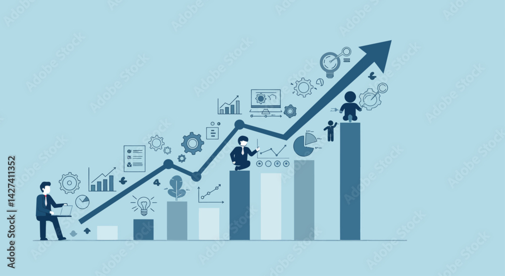 business graph with arrow business graph with arrow