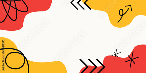 Abstract Simple Design Red And Yellow Background