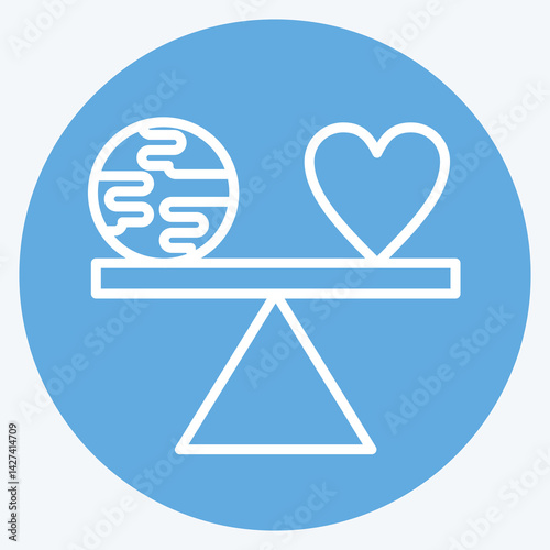 Icon Level. related to World Peace symbol. blue eyes style. design editable