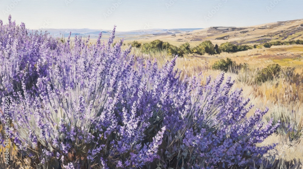 Fototapeta premium Lavender Fields Under the Summer Sun