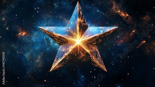 grunge star on black background