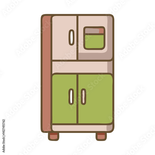 A colorful refrigerator vector design