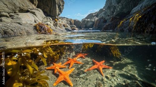 Underwater Starfish Paradise: Coastal Rock Pool Serenity