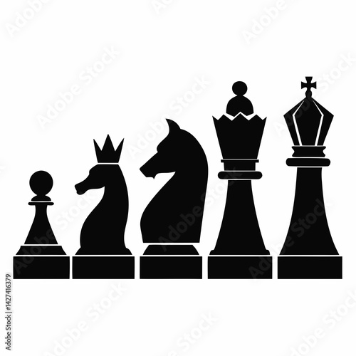 Silhouette Vector Classic Chess Pieces