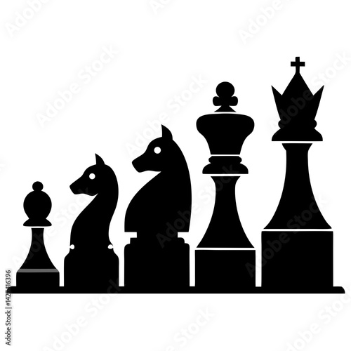 Silhouette Vector Classic Chess Pieces