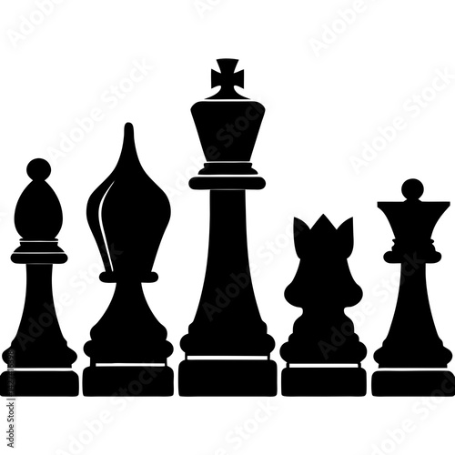 Silhouette Vector Classic Chess Pieces