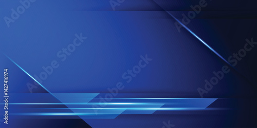 Abstract vector modern futuristic digital technology with speed blue rays lines on dark blue background