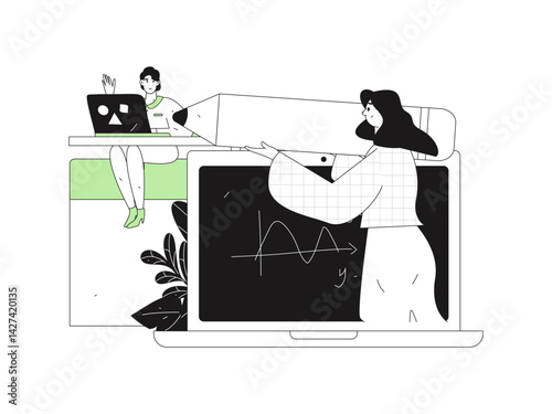 Education and learning people flat vector concept hand drawn illustration
